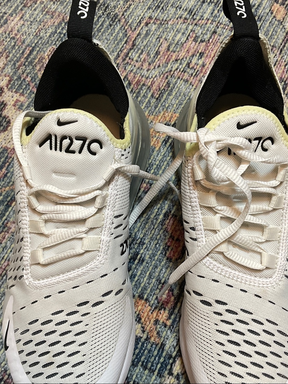 Nike White and Black Athletic Sneakers with Neon Yellow Accents - Picture 6 of 11
